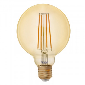 GENERAL лампа светодиодная декоративная GLDEN-G95S-8-230-E27-2700 Золотая