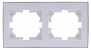 Lezard RAIN Рамка 2-ая горизонтальная белая с боковой вставкой