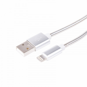 Кабель USB-A-Lightning для Apple metall/steel color/1m/REXANT