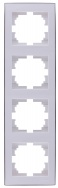 Lezard RAIN Рамка 4-ая вертикальная белая с боковой вставкой