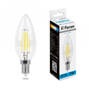 FERON Лампа светодиодная, (7W) 230V E14 6400K, LB-66