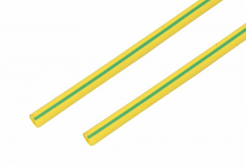 Трубка термоусаживаемая ТУТ нг 10,0/5,0мм, желто-зеленая, упаковка 50 шт. по 1м REXANT