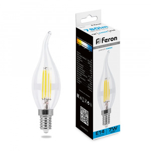 FERON Лампа светодиодная, (7W) 230V E14 6400K, LB-67