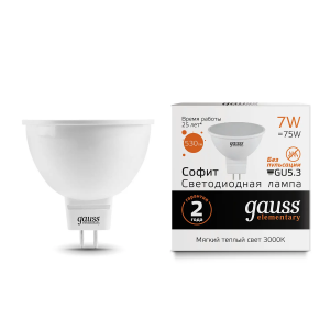 Лампа Gauss LED Elementary MR16 GU5.3 7W 2700К