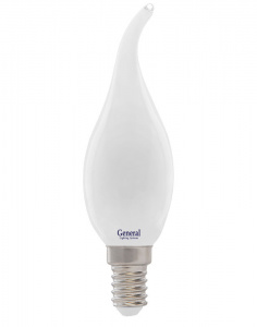 GENERAL лампа светодиодная матовый филамент свеча на ветру GLDEN-CWS-M-7-230-E14-4500
