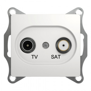 Systeme (Schneider) Electric  GLOSSA розетка TV-SAT проходная 4дб. белая механизм