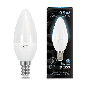 Лампа Gauss LED Свеча E14 9.5W 950lm 4100К