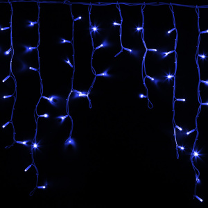 Гирлянда светодиодная Бахрома (Айсикл), 5,6x0,9м, 240 LED СИНИЙ, белый КАУЧУК 3,3мм, IP67, постоянное свечение, 230В NEON-NIGHT (шнур питания в комплекте)