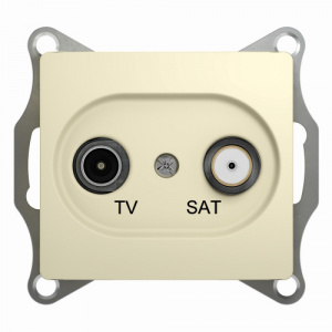 Systeme (Schneider) Electric  GLOSSA розетка TV-SAT проходная 4дб. крем механизм