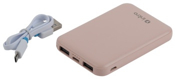 Intro PB600 USB зарядки_25 Power bank 5000 mAh розовые