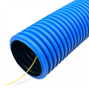 ПРОМРУКАВ Труба гофрированная двустенная ПНД гибкая тип 450 (SN16) с/з синяя d75 мм (50м/уп)