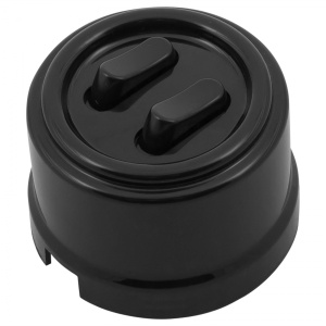 BIRONI Кнопка (двухклавишная), пластик, цвет Черный