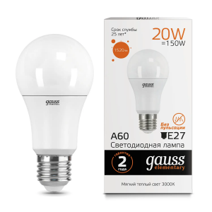 Лампа Gauss LED Elementary A60 20W E27 2700K