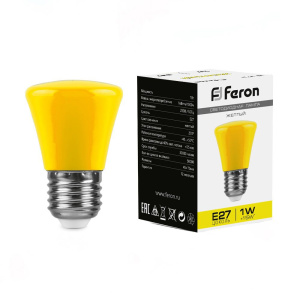 FERON Лампа светодиодная,  (1W) 230V E27 желтый C45, LB-372