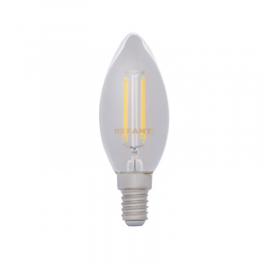 Лампа филаментная Свеча CN35 7,5Вт 600Лм 4000K E14 прозрачная колба REXANT