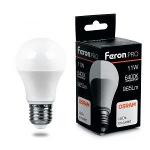 FERON PRO Лампа светодиодная LB-1011 (11W) 230V E27 6400K A60 OSRAM LED*