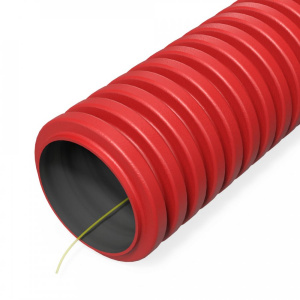 ПРОМРУКАВ Труба гофрированная двустенная ПНД гибкая тип 450 (SN34) с/з красная d32 мм (100м/уп)