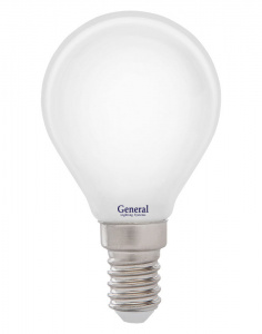 GENERAL лампа светодиодная прозрачный филамент шар 7W E14 4500K GLDEN-G45S-M-7-230-E14-4500