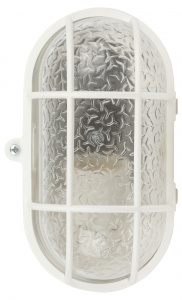 Светильник ЭРА НБП 01-60-002 с решеткой Евро пластик/стекло IP53 E27 max 60Вт 184х115х90 овал белый