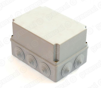 GREENEL Коробка распределительная наружного монтажа 190х140х120мм, IP55, 10 гермовводов (12шт)