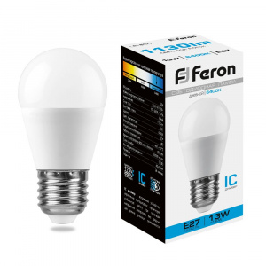 FERON Лампа светодиодная LB-950 Шарик E27 13W 6400K