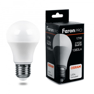 FERON PRO Лампа светодиодная LB-1017 (17W) 230V E27 2700K A65 OSRAM LED*