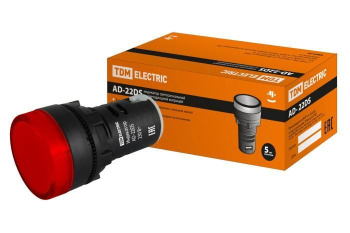 Изображение товара Лампа AD-22DS(LED)матрица d22мм красный 230В TDM