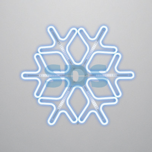 Фигура Снежинка из гибкого неона с эффектом тающих сосулек, 60х60 см, цвет свечения синий/белый NEON-NIGHT