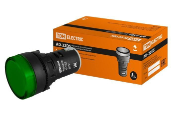 Изображение товара Лампа AD-22DS(LED)матрица d22мм зеленый 230В TDM