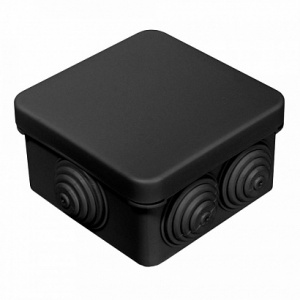 Коробка распаячная квадратная 70х70х40 (черная)