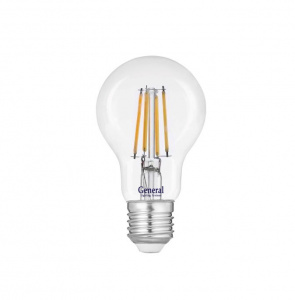 GENERAL лампа светодиодная прозрачный филамент ЛОН А60 GLDEN-A60S-10-230-E27-6500