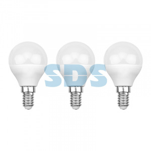 Лампа светодиодная Шарик (GL) 7,5Вт E14 713Лм 6500K холодный свет (3 шт/уп) REXANT