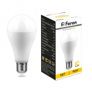 FERON Лампа светодиодная, (30W) 230V E27 2700K A80, LB-130