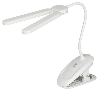 ЭРА Настольный светильник NLED-512-6W-W светодиодный аккумуляторный на прищепке белый