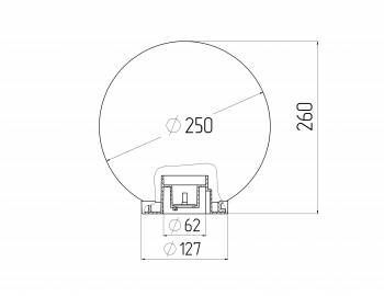 Садово-парковый светильник ЭРА НТУ 02-60-253 шар золотистый призма на опору / кронштейн IP44 Е27 max60Вт d250mm