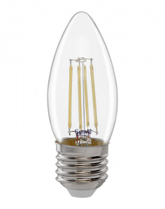 GENERAL лампа светодиодная прозрачный филамент свеча 12W E27 2700K GLDEN-CS-12-230-E27-2700
