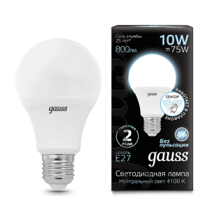 Gauss Лампа A60 10W 800lm 4100К E27 Сенсор LED 1/10/100