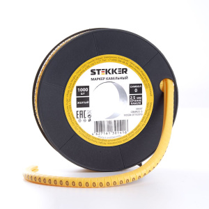 STEKKER Кабель-маркер 0 для провода сеч. 6мм2 , желтый, CBMR40-0 (500шт в упак)