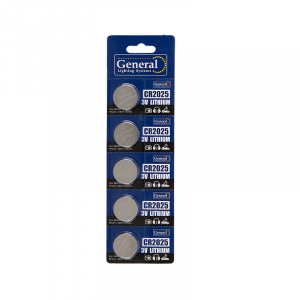 GENERAL батарейка кнопочная CR2025 литиевая GBAT-CR2025