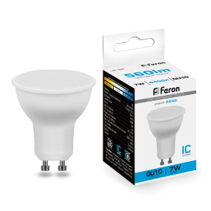 Изображение товара FERON лампа светодиодная 7W MR16 GU10 6400K 230V, LB-26