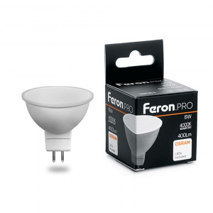 FERON PRO Лампа светодиодная LB-1606 (6W) 230V G5.3 4000K MR16 OSRAM LED*