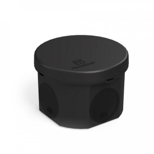 ПРОМРУКАВ Коробка распределительная 70х50 для прямого монтажа двухкомпонентная безгалогенная (HF) черная (168шт/кор)