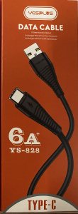Кабель USB YS-828 TYPE-C 6А резиновый