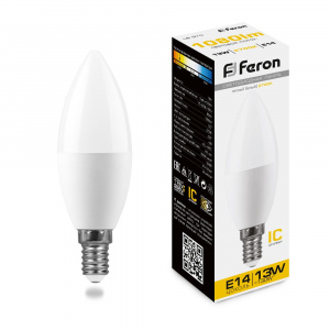 FERON Лампа светодиодная LB-970 Свеча E14 13W 2700K