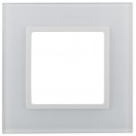 Рамка для розеток и выключателей ЭРА Elegance 14-5101-01 на 1 пост, стекло, Эра Elegance, белый+белый