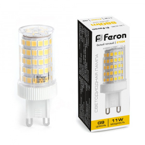 FERON Лампа светодиодная, (11W) 230V G9 2700K JCD, LB-435