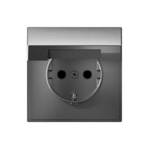 Изображение товара Systeme Electric ARTGALLERY РОЗЕТКА с заземл. со шторк. с крышкой, 16А, IP20, механизм, СТАЛЬ