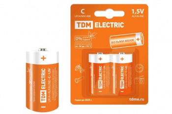 TDM Батарейка LR14 C Alkaline 1,5V BP-2