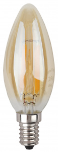 Лампочка светодиодная ЭРА F-LED B35-5W-827-E14 gold Е14 / Е14 5Вт филамент свеча золотистая теплый белый