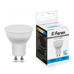 FERON Лампа светодиодная, (13W) 230V GU10 6400K MR16, LB-960